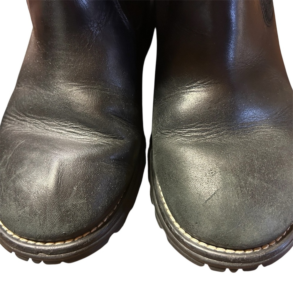 UGG Australia Black Leather Sheepskin Lined Boots - Winter - Size - Picture 7 of 7
